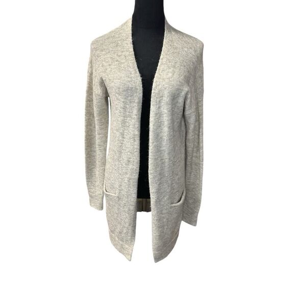 Aritzia Wilfred Free Aronson Alpaca Wool Blend Oatmeal Color Cardigan sz Small - Picture 2 of 10